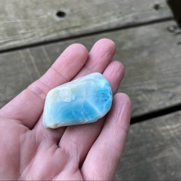Larimar Gemstone Tumbled Rare Stone - Picture 3 of 16